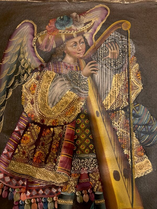 Oil Painting of Archangel Sandalphon (Music) from Peru