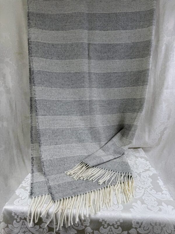 100% Baby Alpaca Wool Throw from Peru (Gray) - Image 3