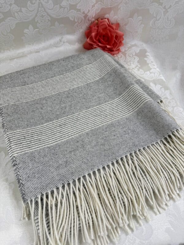 100% Baby Alpaca Wool Throw from Peru (Gray) - Image 2