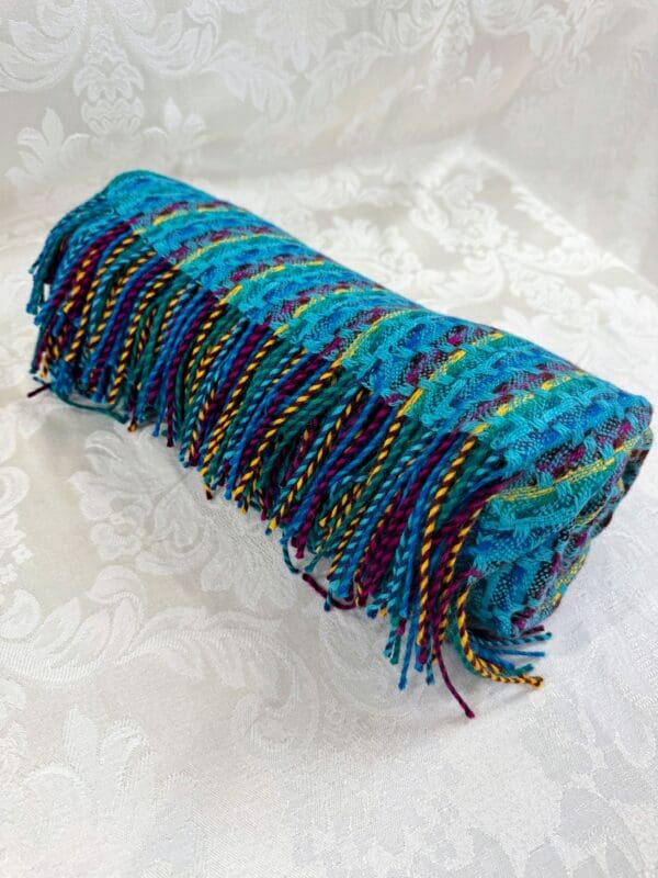 100% Baby Alpaca Wool Throw from Peru (Blue)