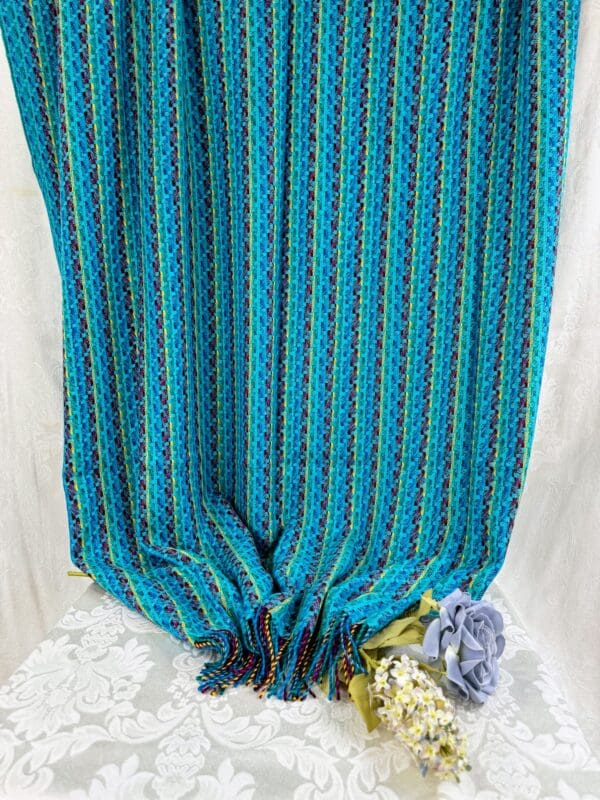 100% Baby Alpaca Wool Throw from Peru (Blue) - Image 4