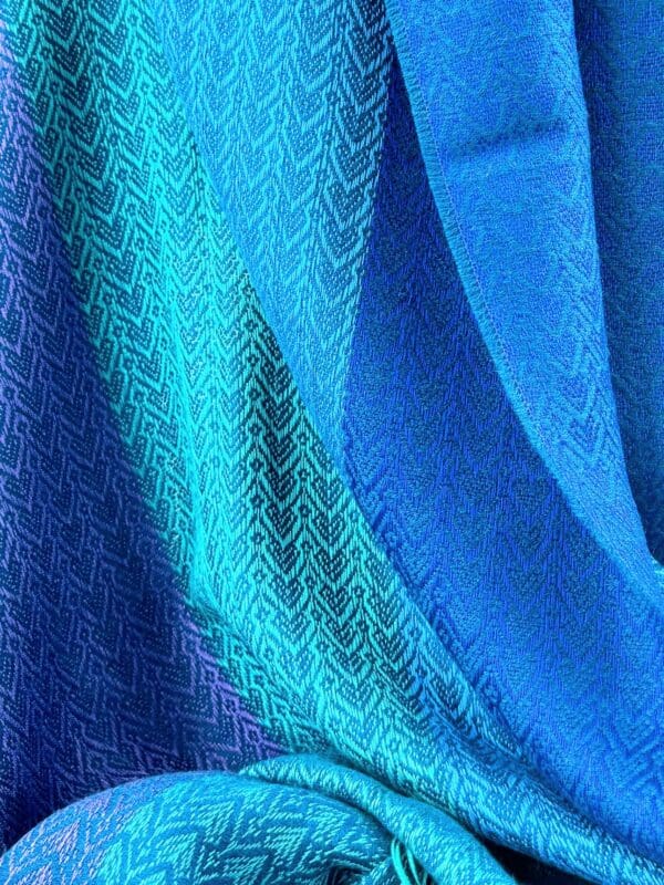 Baby Alpaca & Silk Shawl from Peru (Blue) - Image 2